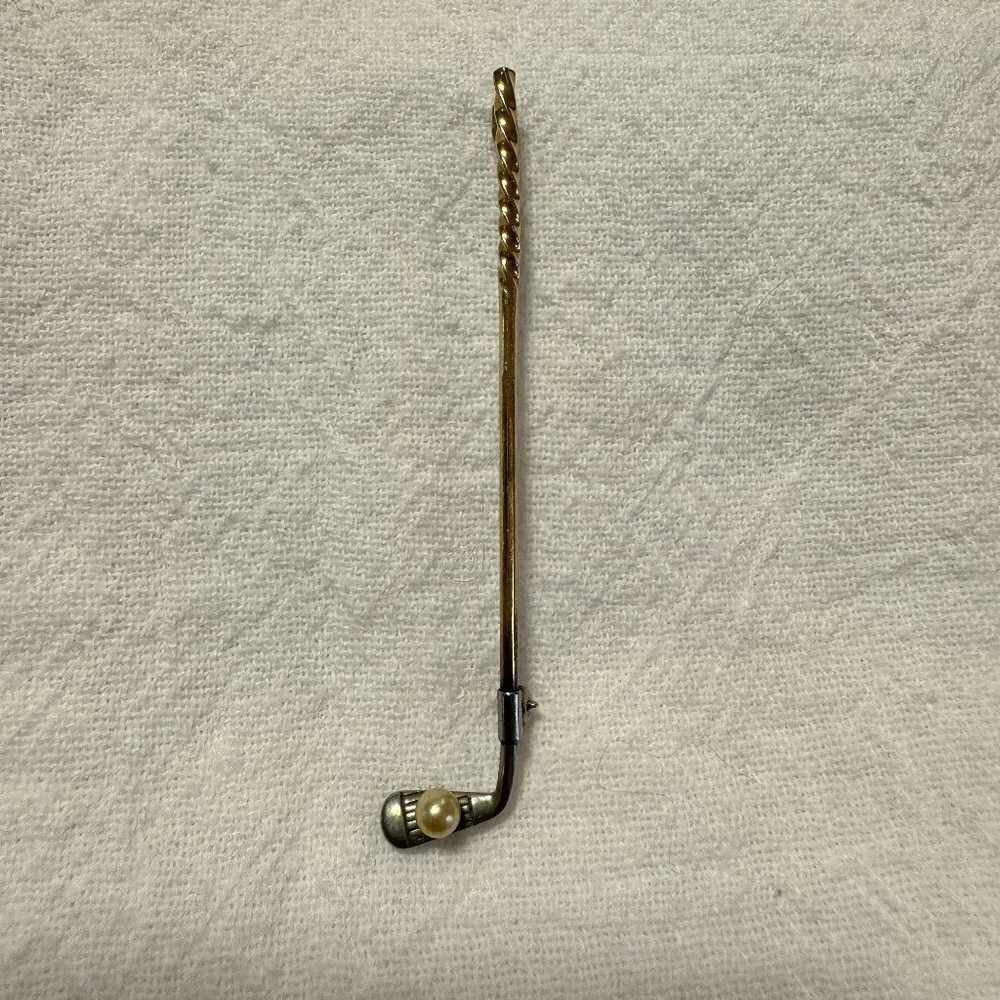 Krementz Gold Filled Gold Club with Cultured Pearl